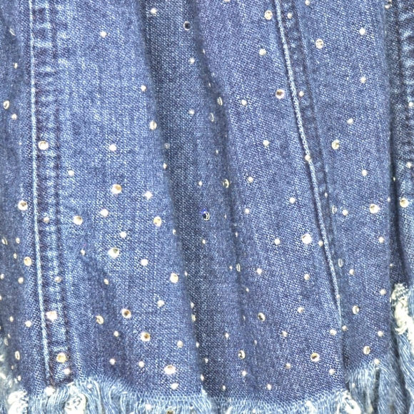 Fendi Diamonte Vintage Blue Denim Long-Sleeve Coat with Fringe - Picture 8 of 16